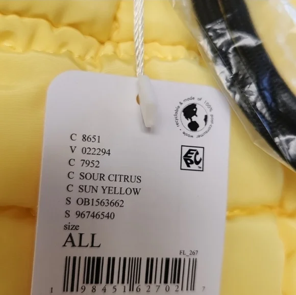 NWT Free People Yellow Quilted Hobo Bag - Sour Citrus - Picture 11 of 11